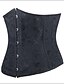 abordables Corsets-Corset Femme Noir Capitale Spandex Serre Taille Crochet Lacet Jacquard