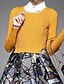 abordables Pulls &amp; Gilets Femme-Normal Pullover Femme Décontracté / Quotidien Vintage,Imprimé Rouge Jaune Col Ras du Cou Manches Longues Polyester Automne Hiver Moyen