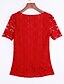 cheap Women&#039;s T-shirts-Women&#039;s Plus Size Sophisticated Summer T-shirtSolid Round Neck Short Sleeve Red Polyester Opaque
