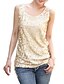 cheap Tank Tops &amp; Camis-Women&#039;s Tank Top Solid Colored Sequins U Neck Casual Tops Black Gold