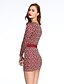 cheap Plus Size Dresses-Women&#039;s Casual / Day Print Sheath Dress , Round Neck Mini Polyester