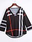 abordables Top femme grande taille-Femme T shirt Tee Plaid Col V Rose Blanche Noir du quotidien Vêtement Tenue Coton / L&#039;hiver