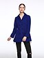 cheap Women&#039;s Coats &amp; Trench Coats-Women&#039;s Coat Shirt Collar Long Sleeve Black / Red / Blue M / L / XL