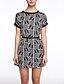 cheap Women&#039;s Dresses-Women&#039;s Going out Plus Size Vintage A Line Dress - Print Summer Black