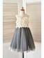 preiswerte Kleider für die Blumenmädchen-A-Linie Knie-Länge Blumenmädchenkleid Süßes Ballkleid Satin mit Perlen Verzierung Fit 3-16 Jahre
