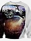 preiswerte Herren-Hoodies und -Sweatshirts-Herrn Pullover 3D-Druck überdimensional Rundhalsausschnitt Aktiv / Street Schick / Punk &amp; Gothic Sport / Klub - Langarm Weiß / Herbst / Winter