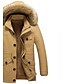 cheap Men&#039;s Jackets &amp; Coats-Men&#039;s Daily Fall / Winter Regular Coat, Solid Colored Hooded Long Sleeve Black / Blue / Khaki XXXL / 4XL / XXXXXL