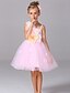 cheap Dresses-Girls&#039; Bow Going out Solid Colored Sleeveless Dress Fuchsia
