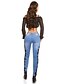 preiswerte Damenhosen-Damen Schwangerschaft Alltag Schlank Jeans Hose - Spitze Patchwork Baumwolle Weiß Schwarz S M L