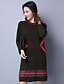 cheap Women&#039;s Dresses-Women&#039;s Casual / Daily Simple Sweater Dress - Print Fall Cotton Army Green Navy Blue Red
