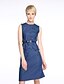 cheap Women&#039;s Dresses-Women&#039;s Going out Street chic Shift Dress,Solid Round Neck Midi Sleeveless Cotton Summer Mid Rise