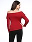 cheap Women&#039;s Sweaters-Women&#039;s Off The Shoulder|Ruffle Fashion All Match Solid Pullover,Casual/Work Long Sleeve Ruffle