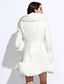 preiswerte Überbekleidung für Damen-Damen Ausgehen Anspruchsvoll Standard V-Ausschnitt Langarm Kunst-Pelz Rüsche Weiß XXXXL / XXXXXL / XXXXXXL
