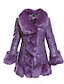cheap Women&#039;s Furs &amp; Leathers-Women&#039;s Daily / Going out Vintage Fall / Winter Long Vest, Solid Colored Hooded Long Sleeve Fox Fur Black / Purple / Blue XXL / XXXL / 4XL