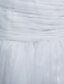 Недорогие Свадебные платья-Свадебные платья Клёш от бедра V-образный вырез Без рукавов С длинным шлейфом Тюль Свадебные Платья С Перекрещивание 2023 год