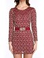 cheap Plus Size Dresses-Women&#039;s Casual / Day Print Sheath Dress , Round Neck Mini Polyester