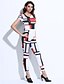 cheap Women&#039;s Jumpsuits &amp; Rompers-Women&#039;s Daily Sexy Geometric Round Neck Jumpsuits,Skinny Short Sleeve Summer Polyester Spandex