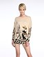 cheap Women&#039;s Sweaters-Women&#039;s Print White / Beige / Gray Pullover , Casual / Day / Simple Long Sleeve