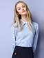 preiswerte Blusen und Hemden für Damen-Damen Solide Einfach Lässig/Alltäglich Hemd,Hemdkragen Herbst Langarm Baumwolle Nylon