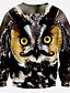 preiswerte Herren-Hoodies und -Sweatshirts-Herrn Pullover 3D-Druck überdimensional Rundhalsausschnitt Aktiv / Street Schick / Punk &amp; Gothic Sport / Klub - Langarm Schwarz / Herbst / Winter