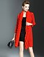 cheap Women&#039;s Coats &amp; Trench coats-SHYSLILY    Women&#039;s Daily Casual CoatSolid V Neck  Sleeve Fall Blue Red Black Purple Polyester