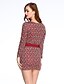 cheap Plus Size Dresses-Women&#039;s Casual / Day Print Sheath Dress , Round Neck Mini Polyester