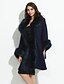 billige Kåper og trenchcoats-Women&#039;s Daily Vintage Fall Long Fur Coat, Solid Colored Shawl Lapel Long Sleeve Faux Fur / Woolen Cloth Brown / Navy Blue / Red