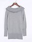 abordables Jerséis de Mujer-Mujer Casual Chic de Calle Un Color Pullover Algodón Manga Larga Largo Cardigans suéter Escote Barco Otoño Invierno Blanco Negro Gris