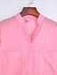 billige Bluser og trøjer til kvinder-V-hals Dame - Ensfarvet Bomuld Simple Skjorte / Forår / Efterår