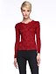 cheap Women&#039;s Blouses &amp; Shirts-Women&#039;s Plus Size Puff Sleeve Blouse - Solid Colored Lace V Neck