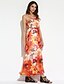 cheap Women&#039;s Dresses-Women&#039;s Beach Boho Maxi Swing Dress - Print Strap Summer Orange