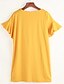 billige Overdele til kvinder-Dame - Ensfarvet Bomuld T-shirt