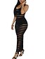 preiswerte Damenkleider-Damen Bodycon Kleid-Party/Cocktail Klub Niedlich Solide Rundhalsausschnitt Maxi Ärmellos Baumwolle Frühling Sommer Mittlere Hüfthöhe