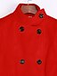 voordelige Damesjassen &amp; trenchcoats-Vrouwen Street chic Winter Peacoats,Casual/Dagelijks Opstaand-Lange mouw Rood / Geel Effen Medium Wol / Katoen