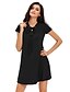 cheap Mini Dresses-Women&#039;s Skater Dress - Solid, Pleated High Rise Mini V Neck