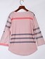 abordables Top femme grande taille-Femme T shirt Tee Plaid Col V Rose Blanche Noir du quotidien Vêtement Tenue Coton / L&#039;hiver