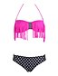 ieftine Bikini &amp; Costume Baie-Pentru femei Ciucure Ciucure / Boho / Bloc de Culoare Negru Fucsia Fucsia Bikini Costume de Baie Imprimeu S M L / Sutiene Fără Burete
