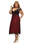 cheap Romantic Lace Dresses-Women&#039;s Going out Sophisticated A Line / Lace Dress - Solid Colored Deep V