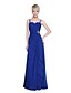 cheap Bridesmaid Dresses-Sheath / Column Straps Floor Length Chiffon Bridesmaid Dress with Beading / Criss Cross / Ruffles by LAN TING BRIDE®