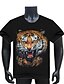 voordelige Casual T-shirts voor heren-Voor heren T-shirt dier Ronde hals Zwart Korte mouw Dagelijks Sport Tops Actief Punk &amp; Gothic
