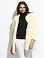 cheap Women&#039;s Coats &amp; Trench Coats-Women&#039;s Plus Size / Casual/Daily / Party/Cocktail Simple Fur Coat,Solid Round Neck Long Sleeve Fall /