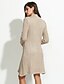cheap Women&#039;s Sweaters-Women&#039;s Simple Long Sleeve Cotton Long Dress - Solid Colored Stand / A Line / Fall