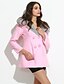 cheap Women&#039;s Coats &amp; Trench Coats-Women&#039;s Going out / Work Simple / Street chic CoatColor Block Hooded Long Sleeve Fall / Winter Pink / Red /