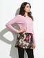 abordables Jerséis de Mujer-Mujer Manga Larga Largo Pullover - Retazos Cuello Camisero