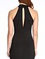 cheap Women&#039;s Dresses-Women&#039;s Club Sheath Dress - Solid Colored Cut Out Halter Neck Summer Black M L XL