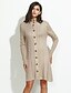 cheap Women&#039;s Sweaters-Women&#039;s Simple Long Sleeve Cotton Long Dress - Solid Colored Stand / A Line / Fall