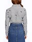 cheap Plus Size Tops-Women&#039;s Shirt Embroidered Crew Neck Daily Long Sleeve Tops Gray