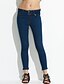 billige Kvindebukser-Dame Simple Jeans Bukser Ensfarvet