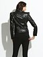 cheap Women&#039;s Outerwear-Women&#039;s Street chic Leather Jacket-Solid Colored