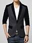 cheap Men&#039;s Trench Coat-Men&#039;s Plus Size Blazer-Solid Colored / Long Sleeve / Work